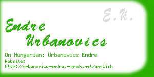 endre urbanovics business card